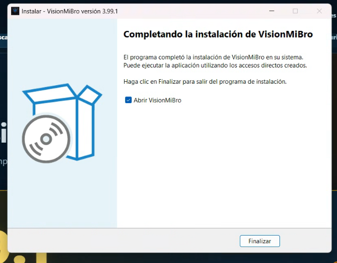 Instalación de VisionMiBro completada